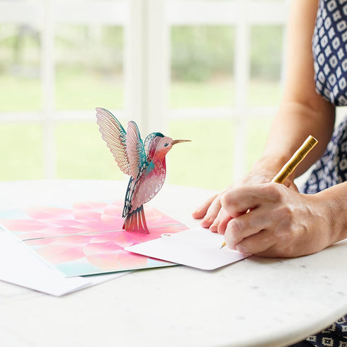 Lovepop Everyday Pop-Up Card - 3D Love Greeting Card for Her, Him, Girls, Boys, Lovely Hummingbird, 5" x 7"