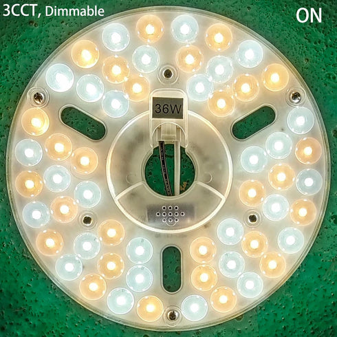 36W 6.4" Bulb Light,3 Dimmable Ceiling Fan Light Kit Replacement,Retrofit LED Light Engine Disc Board Panel for Flush