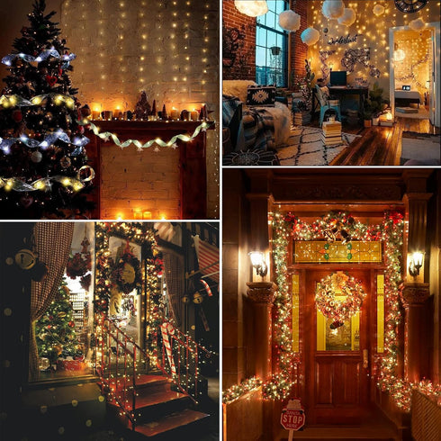 50ft Dimmable 25 14 Lights,150LED Fairy Lights Plug in, Colors Modes RGB+Warm White Color Changing String Twinkle