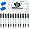 Shuttle Art Dry Erase Markers, 120 Pack Black Whiteboard Markers with 2 Erasers, Chisel Tip for Writing on Whiteboards