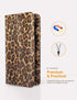 Server Book for Waitress - 5x9 Leopard Magnetic Closure Wallet with Zipper Pocket and Money Pouch