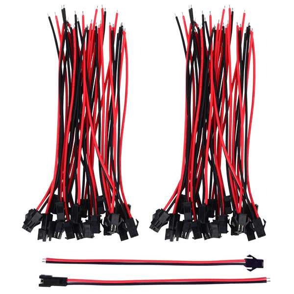 22 AWG JST SM 2 Pin Plug; Male and Female Connector Adapter; 135 mm Electrical Cable Wire; 20 Pairs