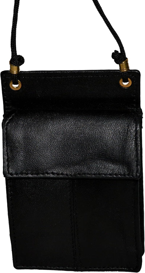Mw561rbk Black Leather ID and Business Card Holder Neck Band