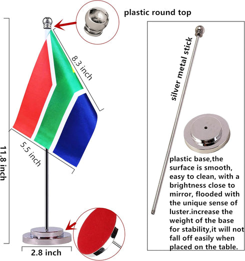 Krmkot Country South Africa South African Desk Table Flag, Small Mini South Africa South African Desktop Flag,Miniature