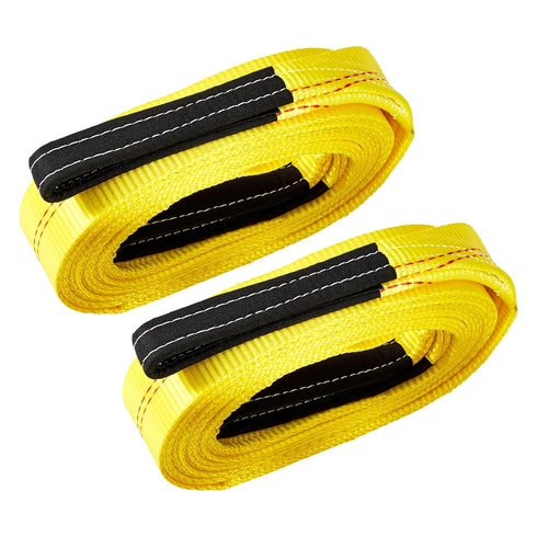 Pindex 2 Pack 2" x 20' Web Lifting Sling, 11000 Lbs Breaking Force for Rocks, Trees, Tool Boxes, Yellow
