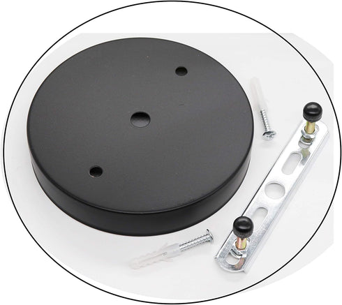 2-Pack 4.7" 120mm 20mm binifiMux x Black Lamp Holder Ceiling Canopy Kit Ceiling Plate Chassis Base Pendant Light