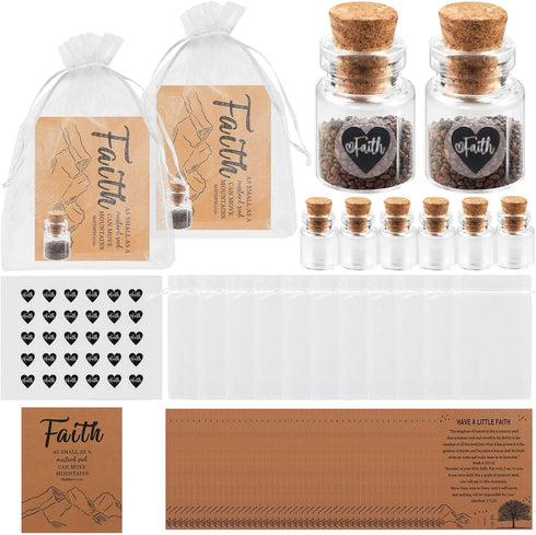 Acewen 36 Sets Mustard Seed Faith Bottle Mustard Seed Gift Bulk Have a