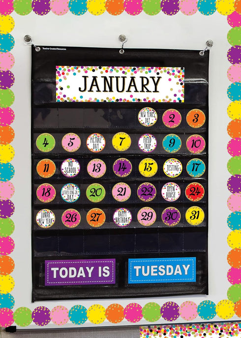 Teacher Confetti Colorful Calendar Days (TCR8731)