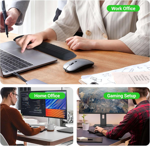 MEKASS Ergonomic Mouse Wrist Rest, Premium Memory Foam Support for Pain Relief, Classic Black