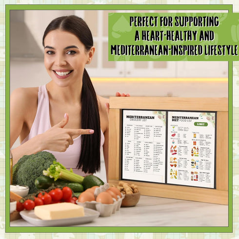 Sinload 12 Pcs Mediterranean Diet Meal Plan Mediterranean Food List Grocery List Health Food Guide for Beginners