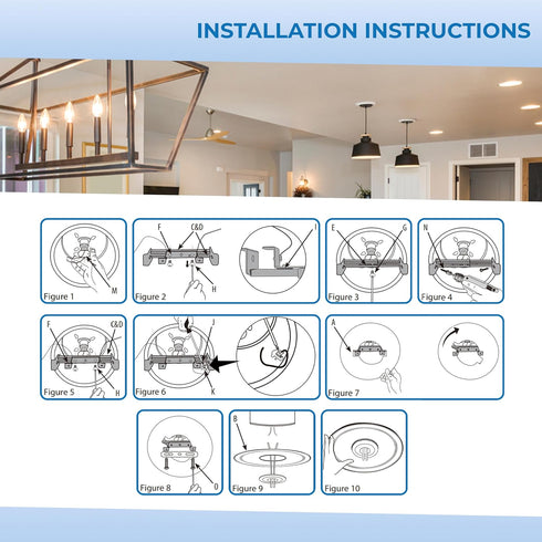 4-6 OHLECTRIC Recessed Can Light Conversion Kit to Pendant Lights Medium Base Converter Compatible with Recessed Can