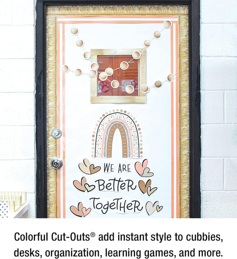 Schoolgirl Style Simply Safari 36-Piece Wooden Bead Bulletin Board Cutouts for Classroom