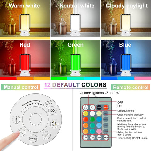Setting,Multi-Colors Dimmable Room(White-2Pack) LUXSWAY Bedside Table Lamps with Remote Control,Desk Lamps with Timer