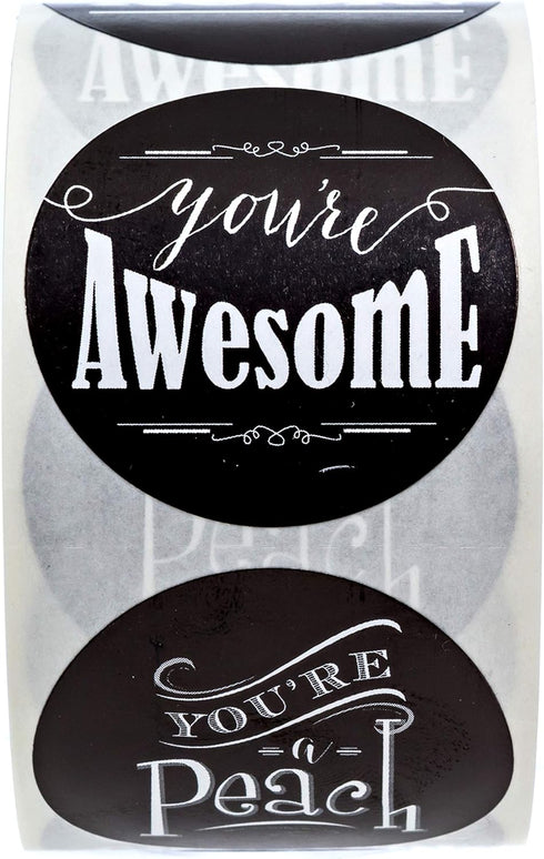 SBLABELS Retro Chalkboard Thank You Stickers - 500 Appreciation Labels Made in The USA