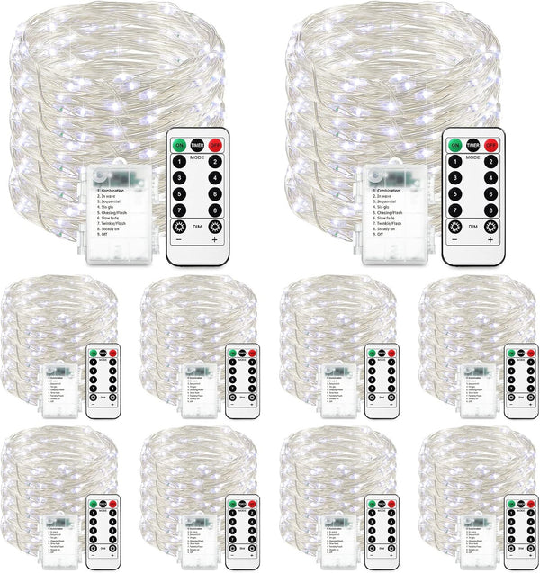 Tuanse 10 Pack Fairy String Light with Timer Function 16.4 ft 50