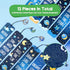 Zonon 12 Pcs Space Bookmarks with Metal Charms, Cat Moon Star Celestial Bookmarks for Children, Inspirational Quotes