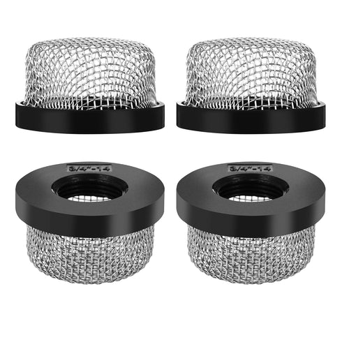 4 Pack Stainless Steel Mesh Strainer, 3/4"-14 Aerator Screen for Livewell Pump, Industrial Plumbing