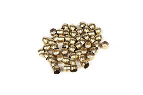 LTWFITTING 1/4-Inch Brass Compression Sleeves - Pack of 50