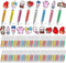 Estune 100 Pcs Cute Nurse Pens Set Bulk Include 50 DIY Nursing Silicone