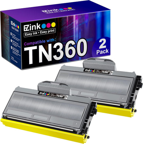 E-Z Ink Compatible Toner Cartridge Replacement for Brother TN330 TN360, High Yield, 2 Black, Compatible with DCP-7040,