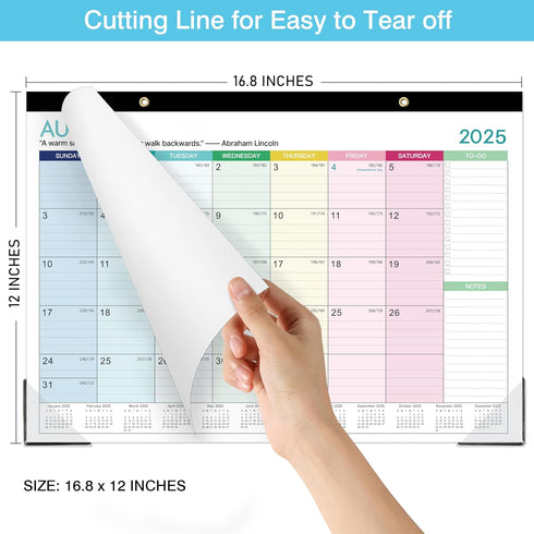 Calendar 2025-2026, 18 Monthly Desk/Wall Calendar, 16.8" x 12", July 2025 - December 2026, Thick Paper with Corner