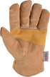 Wells Lamont Men's Insulated Split Cowhide Winter Leather Work Gloves, Large (1080L), Brown