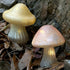 Glass Small Mushroom Table Lamp - Mushroom Night Light Battery Operated Warm Amber Glow Cute Bedside Lamp for Kids