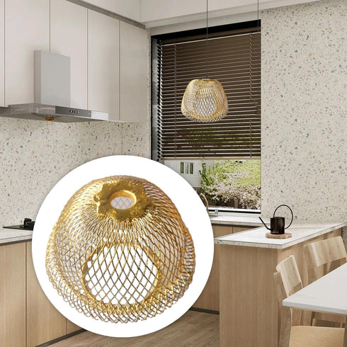 Generic Retro Cage Ceiling Pendant Light Shade, Metal Basket Lamp Shade, Vintage Style Wire Cage Guard, Hanging