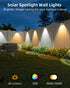 4 Pack, 9 IP65 JOFIOS Solar Fence Lights Outdoor, Fixed Colors Color Changing Fence Lights Solar Powered Waterproof