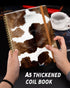 Ruled Spiral Writing Notebook,A5 Hardcover Lined College Journal for Women Lady Girl,Farmer Cowhide Design Strong Twin-Wire Binding with Premium Paper,8.4" X 6",Perfect for School,Office,Home by ZHIZHEND