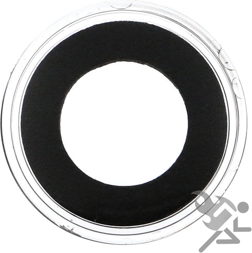 OnFireGuy 20pcs 16mm Black Ring Coin Holders & Capsule Tube with Black Cap for 1/10oz Gold Eagles