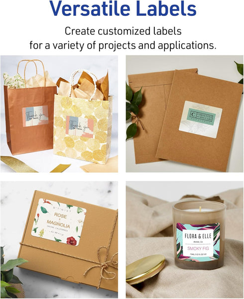Avery Printable Blank Rectangle Labels, 3" x 3.75", Pearlized Ivory, 48 Labels (22823)