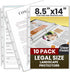 Performore 10 Pack of 8.5 x 14 Legal Size Heavyweight Clear Sheet Protectors | Plastic Legal Paper Sleeves for Binders