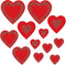 Beistle 5"-12" Red Paper Glittered Heart Cut Outs for Valentine's Day Classroom Bulletin Board and Craft Supplies