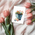 APVGifts Easter Flowers Card - Happy Easter Card - Greeting Card - Flowers And Eggs Card - Cute Easter Card - Greeting
