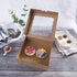 ONE MORE 10inch Natural Kraft Bakery Pie Boxes with PVC Windows, Large Cookie Box 10x10x2.5inch, 12 Pack (Brown)