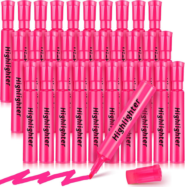 Qilery Tank Style Highlighters, 30 Pack Chisel Tip Highlighters, Quick Drying Fluorescent Markers for Kids, Classroom,