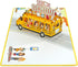 CUTPOPUP Back to School Card Pop Up, Handmade 3D Bus Birthday Greeting Card (School Bus)