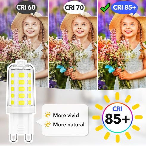 MAXvolador G9 LED Bulb Dimmable, Daylight White 6000K, 40W T4 Halogen Equivalent, 4W G9 Light Bulbs, 6 Pack