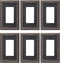 6-Pack Decorator Outlet Cover Plate, Aged Bronze Metal Wall Plates for Electrical Outlets and Switches