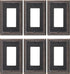 6-Pack Decorator Outlet Cover Plate, Aged Bronze Metal Wall Plates for Electrical Outlets and Switches