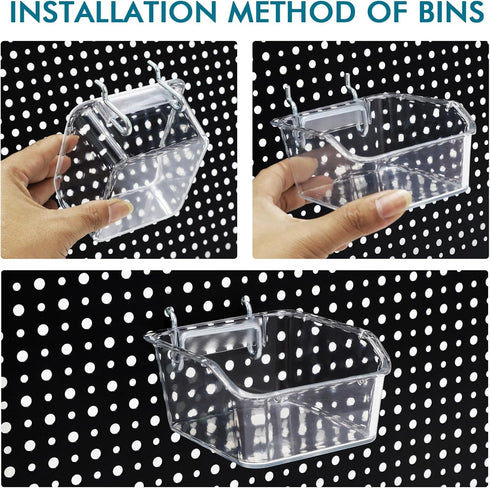286PCS Pegboard Accessories Organizer Kit, Includes Pegboard Box for Various Tools, 1/8 and 1/4 inch Hooks Assortment