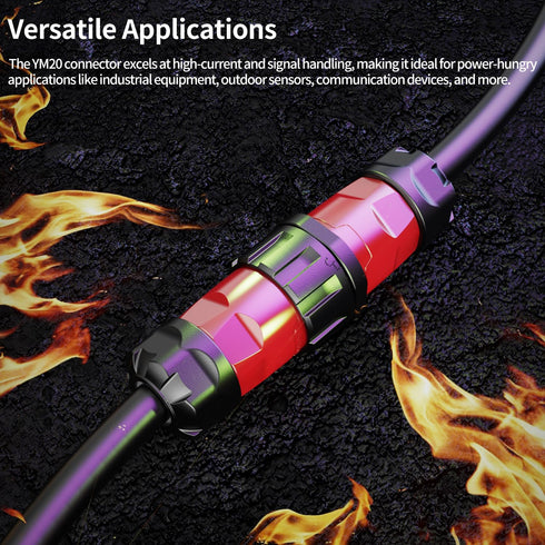 CNLINKO YM-20 3 PIN Industrial Waterproof Connector, IP68 Circular Connector, PBT Plastic Shell Quick Plug Aviation