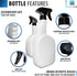 32oz 3 Pack Reusable Plastic Spray Bottle Sprayer for Auto Detailing, Water Plants, Grilling, Haircuts, Cleaning