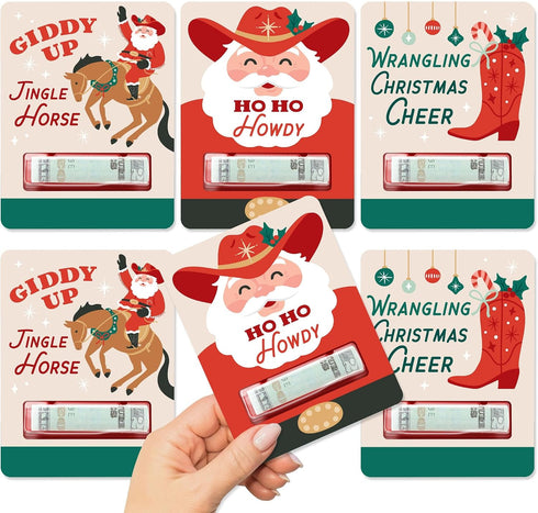 Big Dot of Happiness Christmas Cowboy Money Holders for Cash, DIY Assorted