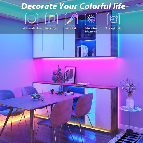 Ledagic 98ft (1 Ip65 Outdoor Led Strip Lights Waterproof Roll), Outside Led Light Strip Waterproof with Remote and App