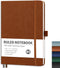 RETTACY Notebook Journal - B5 College Ruled with 96 Numbered Pages, 100 GSM Acid-Free Paper, Leather Hardcover, Inner