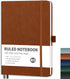 RETTACY Notebook Journal - B5 College Ruled with 96 Numbered Pages, 100 GSM Acid-Free Paper, Leather Hardcover, Inner