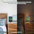 YANENDIE Green Starry Night Bedside Table Lamp, Nightstand Lamp with Linen Fabric Shade - Wooden LED Desk Lamps
