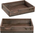 MyGift Set of 2 Stackable Vintage Brown Wood Document Letter Paper Trays with Distressed Finish for Office Desktop